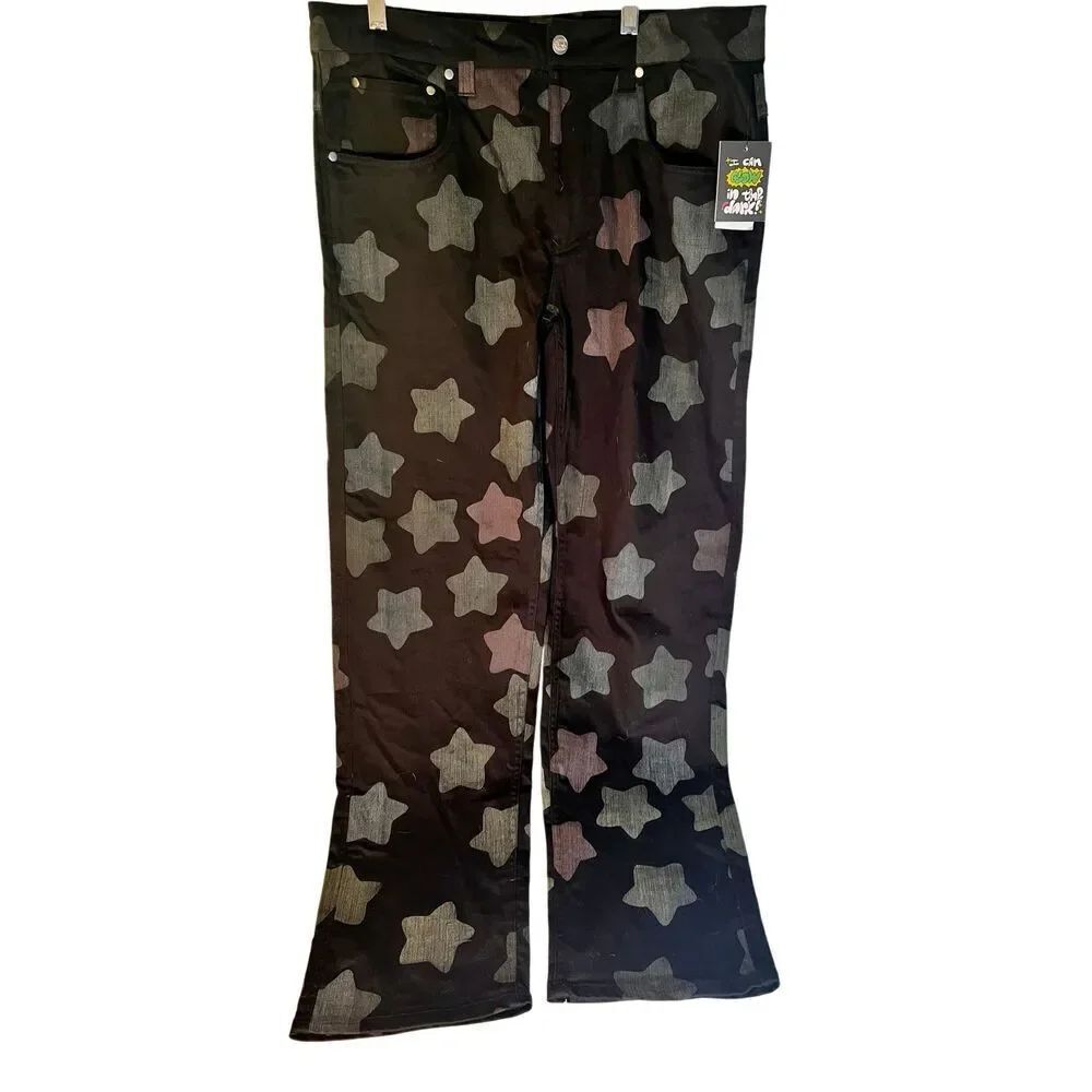 NWT Men's Salem7 Zumiez Glow In the Dark Star Black Jeans Stars Glow In The Dark